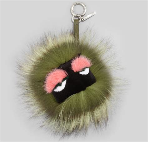 fendi fur monster charm|Fendi fur bag charm.